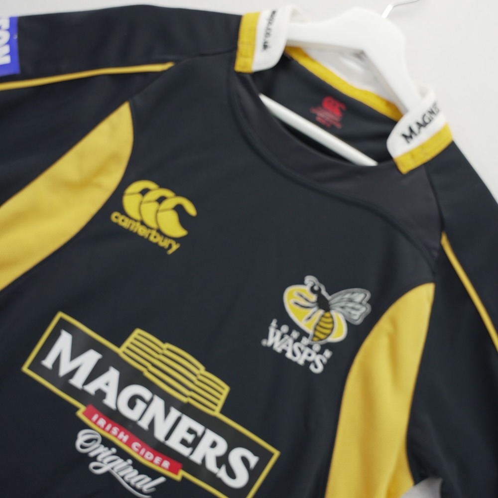 Canterbury London Wasps Rugby Jersey Mens Small Magners Black Yellow CL041P
